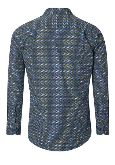 Produktbild fr 'REDMOND Casual Modern Fit Hemd Langarm Button Down Kragen Muster blau'