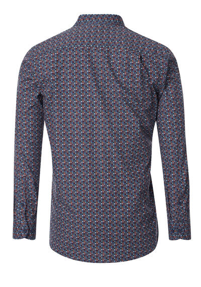 Produktbild fr 'REDMOND Casual Modern Fit Hemd Langarm Button Down Kragen Muster dunkelblau'