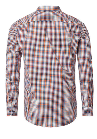 Produktbild fr 'REDMOND Casual Modern Fit Hemd Langarm New Kent Kragen Karo orange'