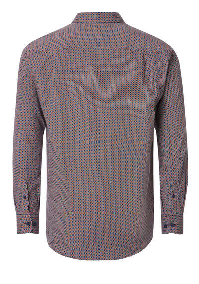 Produktbild fr 'REDMOND Casual Modern Fit Hemd Langarm Button Down Kragen Muster rot'