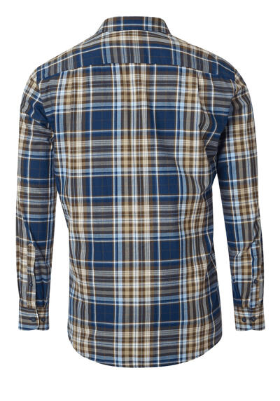 Produktbild fr 'REDMOND Casual Modern Fit Hemd Langarm New Kent Kragen Karo blau'