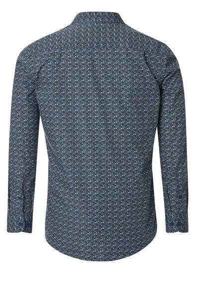 Produktbild fr 'REDMOND Casual Comfort Fit Hemd Langarm Button Down Kragen Muster blau'