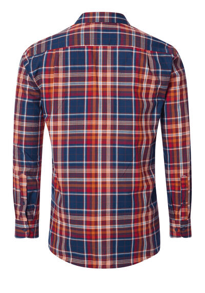 Produktbild fr 'REDMOND Casual Comfort Fit Hemd Langarm New Kent Kragen Karo rot'