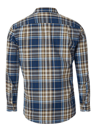 Produktbild fr 'REDMOND Casual Comfort Fit Hemd Langarm New Kent Kragen Karo braun'