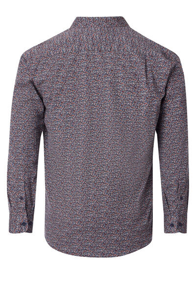 Produktbild fr 'REDMOND Casual Comfort Fit Hemd Langarm New Kent Kragen Muster rot'