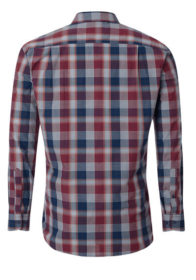 Produktbild fr 'REDMOND Casual Comfort Fit Hemd Langarm New Kent Kragen Karo rot'