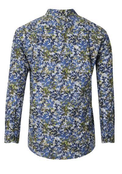 Produktbild fr 'REDMOND Casual Comfort Fit Hemd Langarm Button Down Kragen Muster grn'