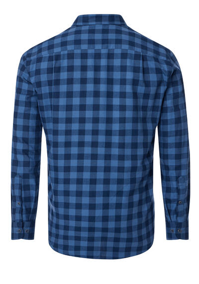 Produktbild fr 'REDMOND Casual Comfort Fit Hemd Langarm Button Down Kragen Flanell Karo blau'