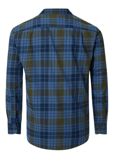 Produktbild fr 'REDMOND Casual Comfort Fit Hemd Langarm New Kent Kragen Flanell Karo grn'