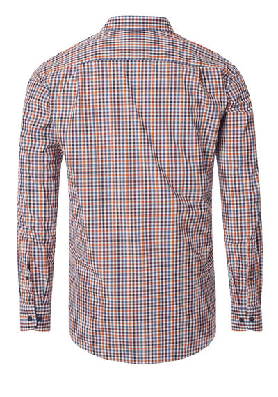 Produktbild fr 'REDMOND Casual Comfort Fit Hemd Langarm New Kent Kragen Karo orange'