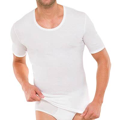 SCHIESSER Essentials Cotton Feinripp T-Shirt Rundhals Uni wei 205145/100