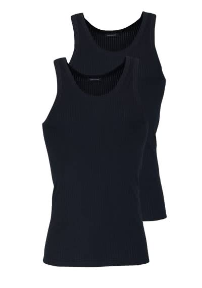 SCHIESSER ärmelloses Authentic Shirt Essentials Doppelpack schwarz