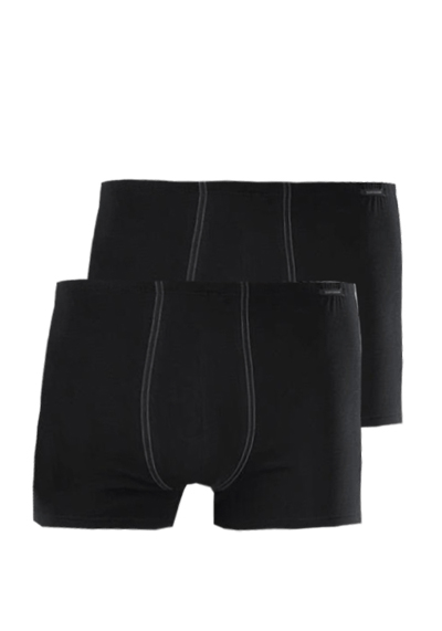 SCHIESSER Shorts  Cotton Essentials Doppelpack schwarz