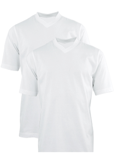 SCHIESSER Halbarm American T-Shirt V-Ausschnitt Doppelpack wei�
