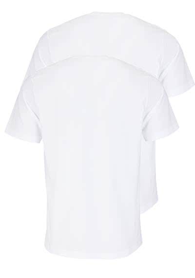 SCHIESSER Halbarm American T-Shirt V-Ausschnitt Doppelpack wei