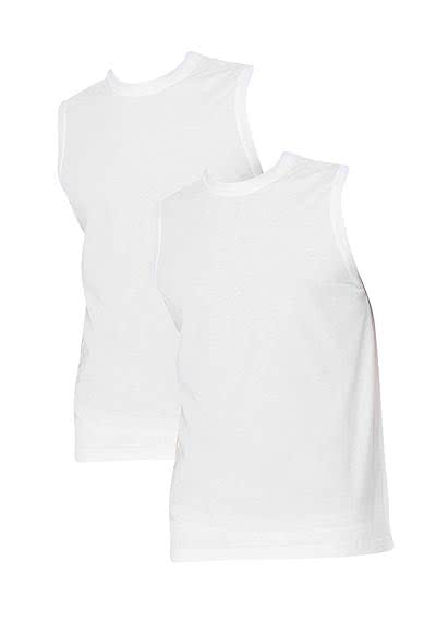 SCHIESSER American Shirt ohne Ärmel Doppelpack Uni weiß 228010/100
