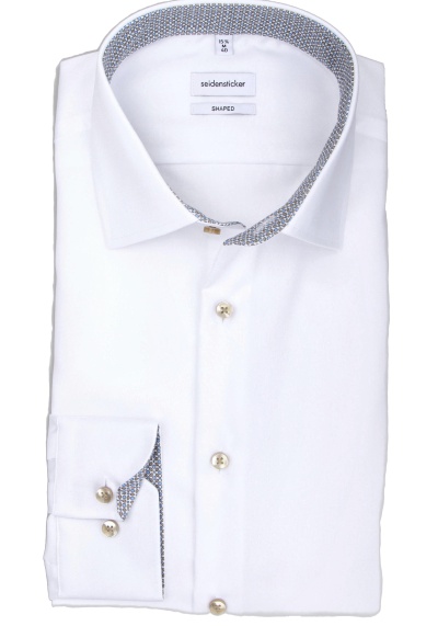 SEIDENSTICKER Shaped Hemd extra langer Arm New Kent Kragen weiß