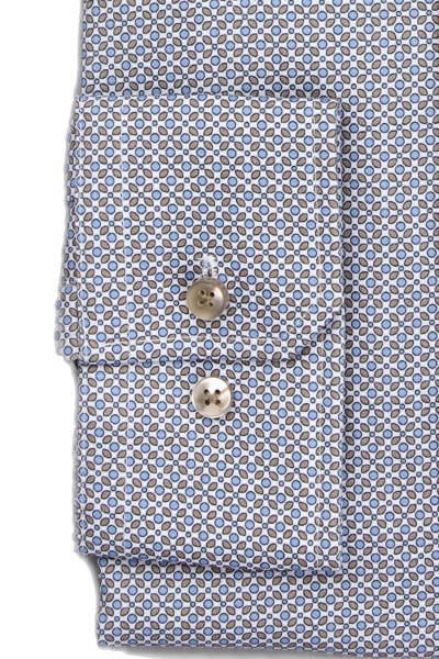SEIDENSTICKER Shaped Hemd extra langer Arm New Kent Kragen Muster braun