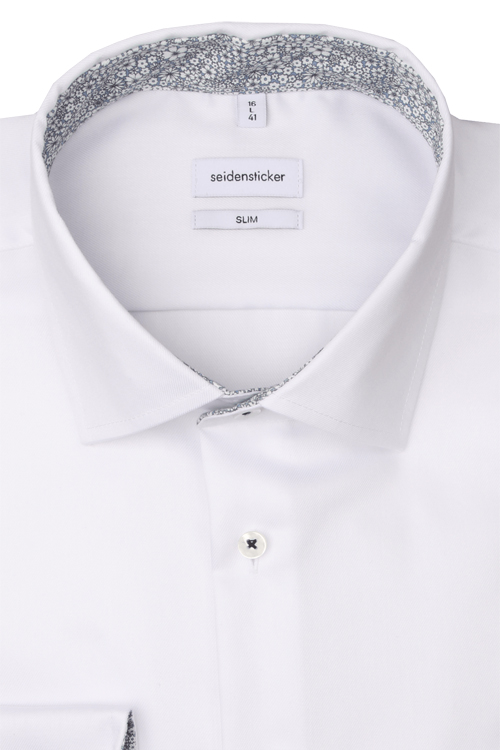 Produktbild fr 'SEIDENSTICKER Shaped Hemd extra langer Arm New Kent Kragen Twill wei'