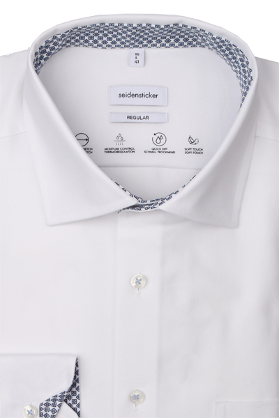 Produktbild fr 'SEIDENSTICKER Regular Performance Hemd Langarm New Kent Kragen Twill wei'