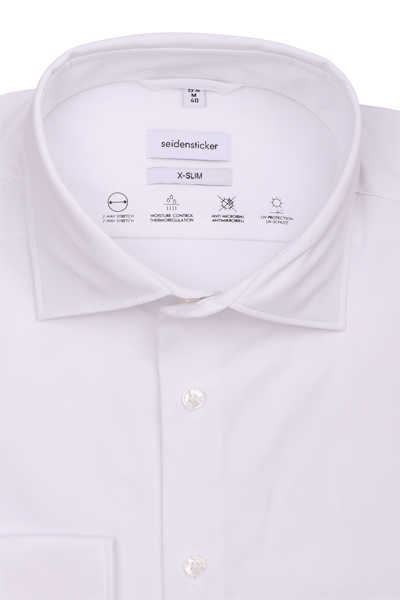 SEIDENSTICKER X-Slim Hemd Langarm Performance Shirt wei