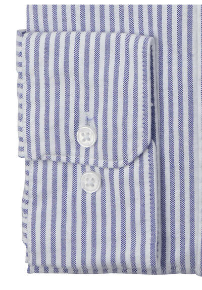 SEIDENSTICKER Regular Hemd Langarm Button Down Kragen Streifen blau