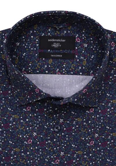 SEIDENSTICKER Tailored Hemd Langarm New Kent Kragen Muster lila