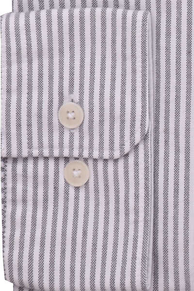 SEIDENSTICKER Casual Hemd Langarm Button Down Kragen Oxford Streifen blau