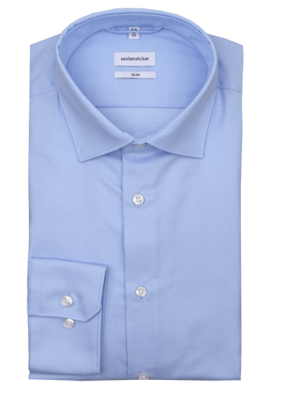 Produktbild fr 'SEIDENSTICKER Slim Hemd extra langer Arm Twill eisblau'