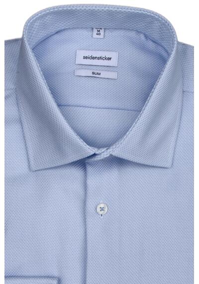 Produktbild fr 'SEIDENSTICKER Slim Hemd extra langer Arm New Kent Kragen Struktur hellblau'