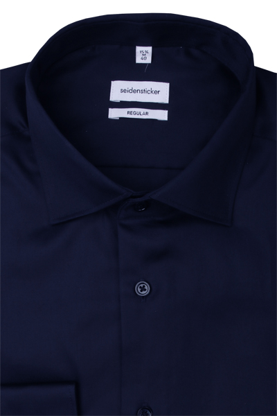 Produktbild fr 'SEIDENSTICKER Regular Fit Hemd extra langer Arm New Kent Kragen nachtblau'