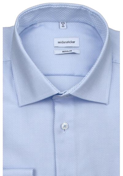 Produktbild fr 'SEIDENSTICKER Regular Hemd extra langer Arm New Kent Kragen Struktur hellblau'