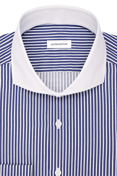 Produktbild f�r 'SEIDENSTICKER Regular hemd Langarm Haifischkragen Streifen blau'