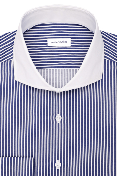 Produktbild f�r 'SEIDENSTICKER Slim Hemd Langarm Haifischkragen Streifen blau'