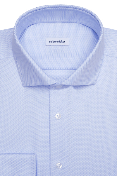 Produktbild f�r 'SEIDENSTICKER Shaped Hemd extra langer Arm Haifischkragen Struktur hellblau'