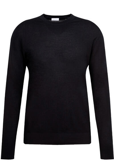 Produktbild f&uuml;r 'SEIDENSTICKER Pullover Langarm Rundhals Merinowolle schwarz'