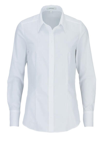 SEIDENSTICKER Regular Bluse Langarm Hemdkragen Popeline wei�