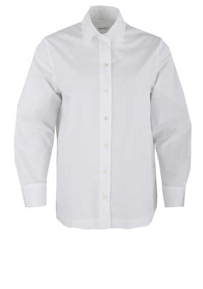 SEIDENSTICKER Regular Fit Bluse Langarm Hemdenkragen weiß