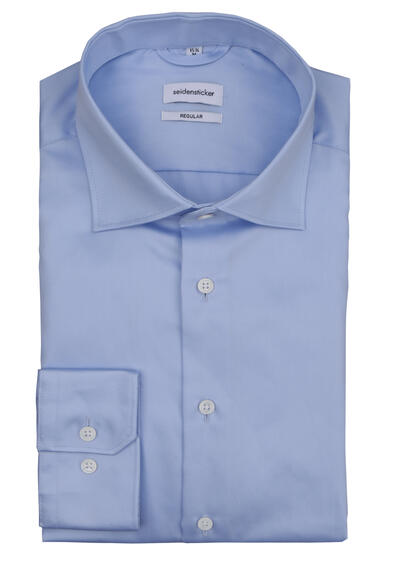 Produktbild für 'SEIDENSTICKER Regular Fit Hemd extra langer Arm New Kent Kragen hellblau'