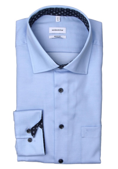 Produktbild für 'SEIDENSTICKER Regular Hemd extra langer Arm New Kent Kragen Twill hellblau'