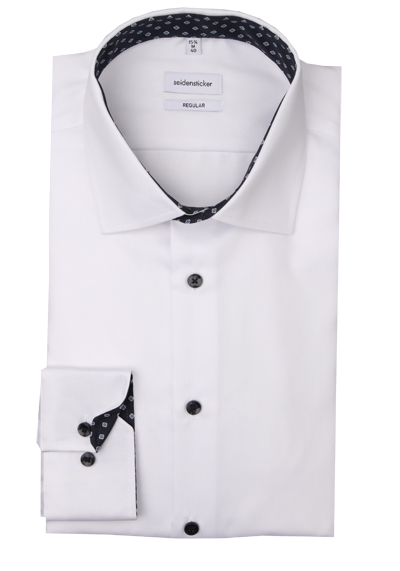 Produktbild für 'SEIDENSTICKER Regular Hemd extra langer Arm New Kent Kragen Twill wei'