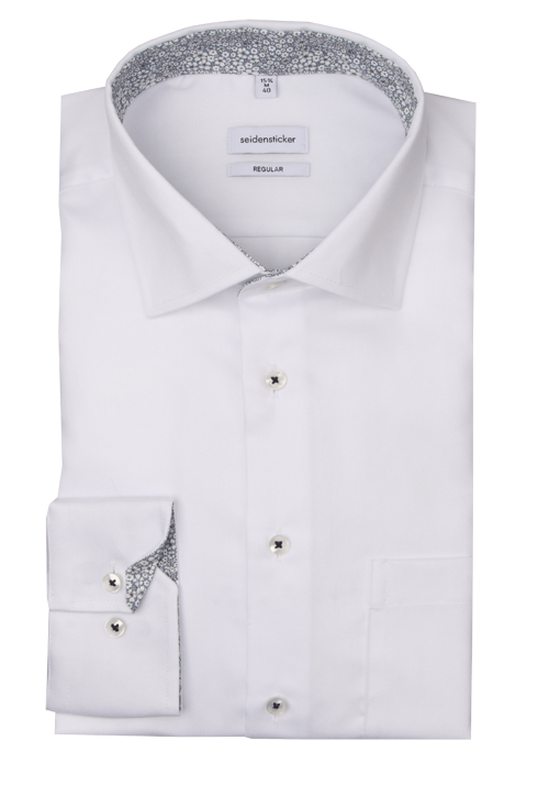 Produktbild für 'SEIDENSTICKER Regular Hemd extra langer Arm New Kent Kragen Twill wei'