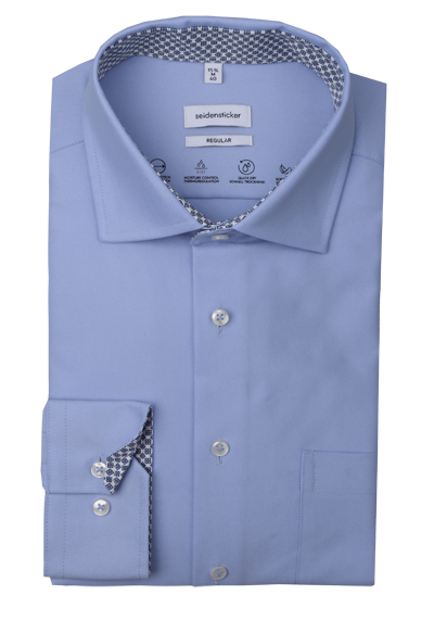 Produktbild für 'SEIDENSTICKER Regular Performance Hemd Langarm New Kent Kragen Twill hellblau'