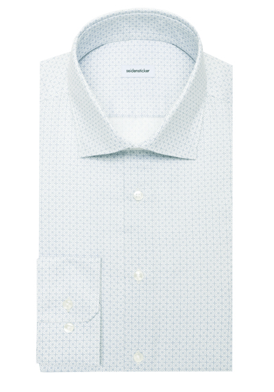 Produktbild f&uuml;r 'SEIDENSTICKER Shaped Hemd extra langer Arm New Kent Kragen Muster gr�n'