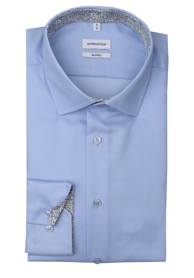 Produktbild für 'SEIDENSTICKER Shaped Hemd extra langer Arm New Kent Kragen Twill hellblau'