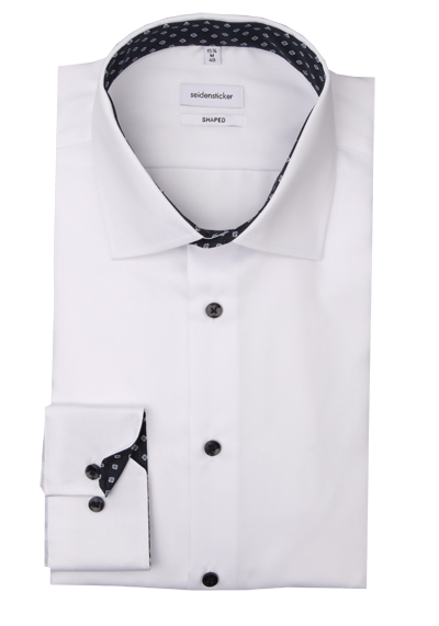 Produktbild für 'SEIDENSTICKER Shaped Hemd extra langer Arm New Kent Kragen Twill wei'