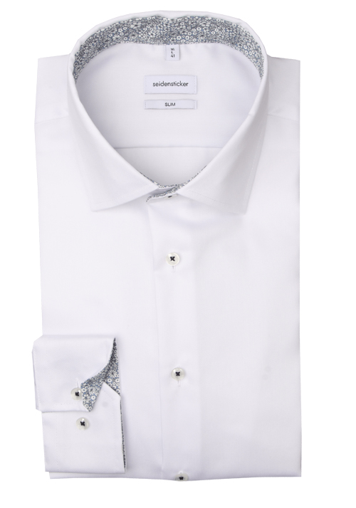 Produktbild für 'SEIDENSTICKER Shaped Hemd extra langer Arm New Kent Kragen Twill wei'
