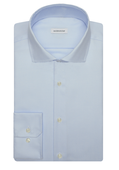 Produktbild f&uuml;r 'SEIDENSTICKER Slim Fit Hemd Langarm Haifischkragen Struktur hellblau'