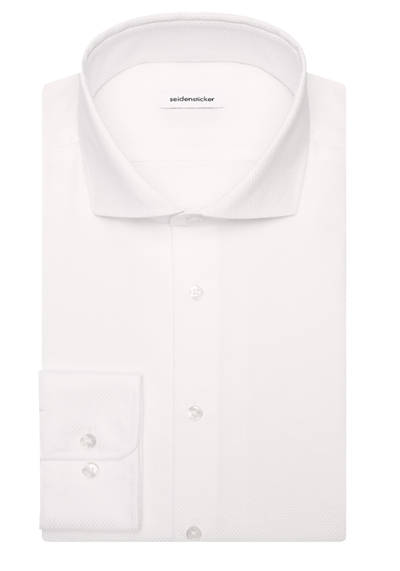 Produktbild f&uuml;r 'SEIDENSTICKER Slim Fit Hemd extra lager Arm Haifischkragen Struktur wei�'