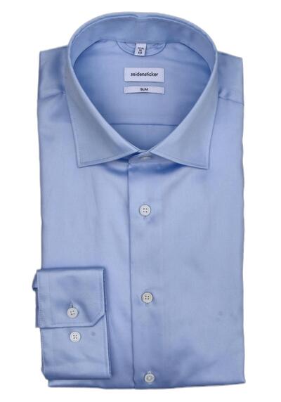 Produktbild für 'SEIDENSTICKER Slim Fit Hemd extra langer Arm New Kent Kragen hellblau'